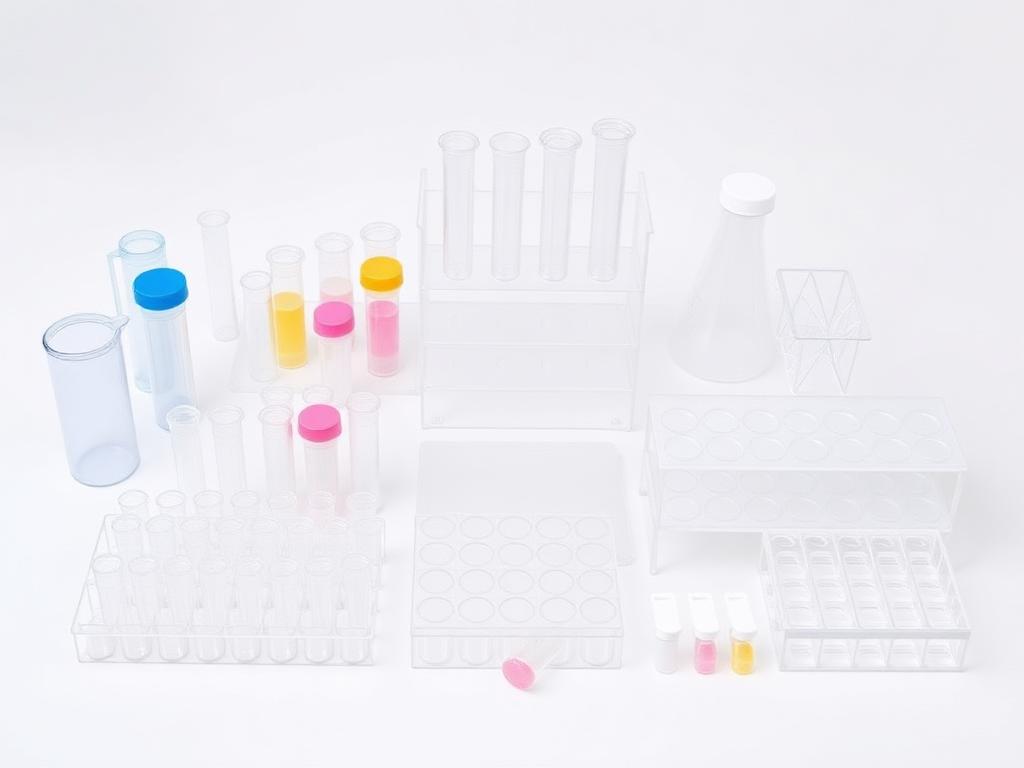 Laboratory plasticware: tubes, containers and racks