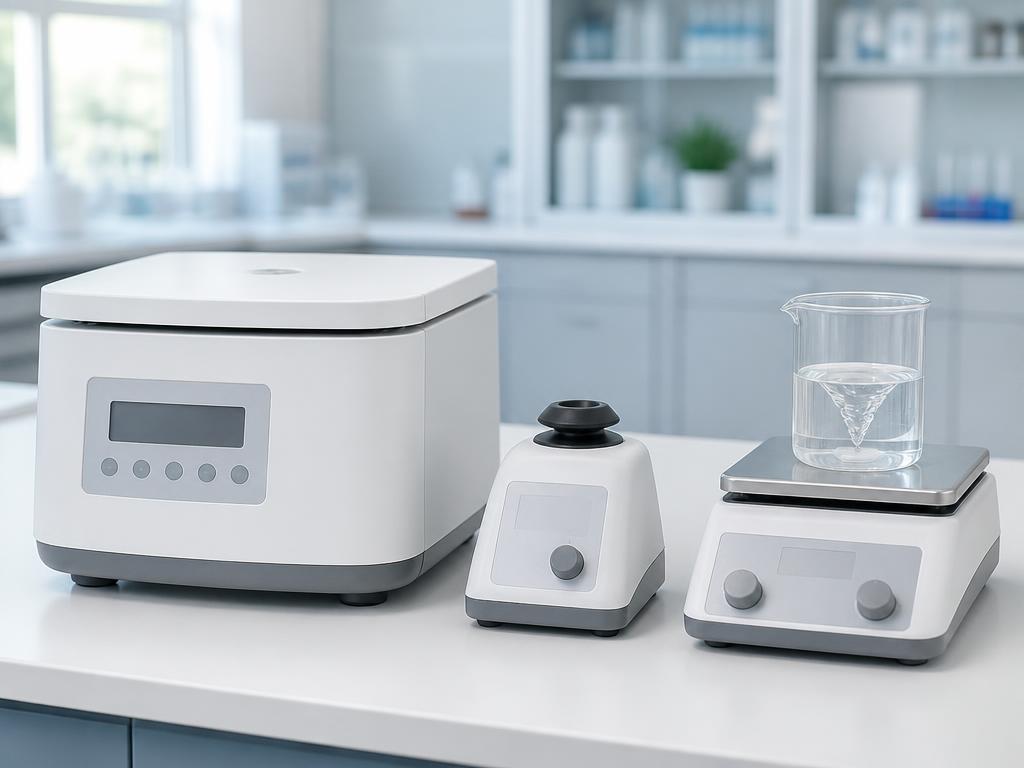 Benchtop centrifuge, vortex mixer and magnetic stirrer